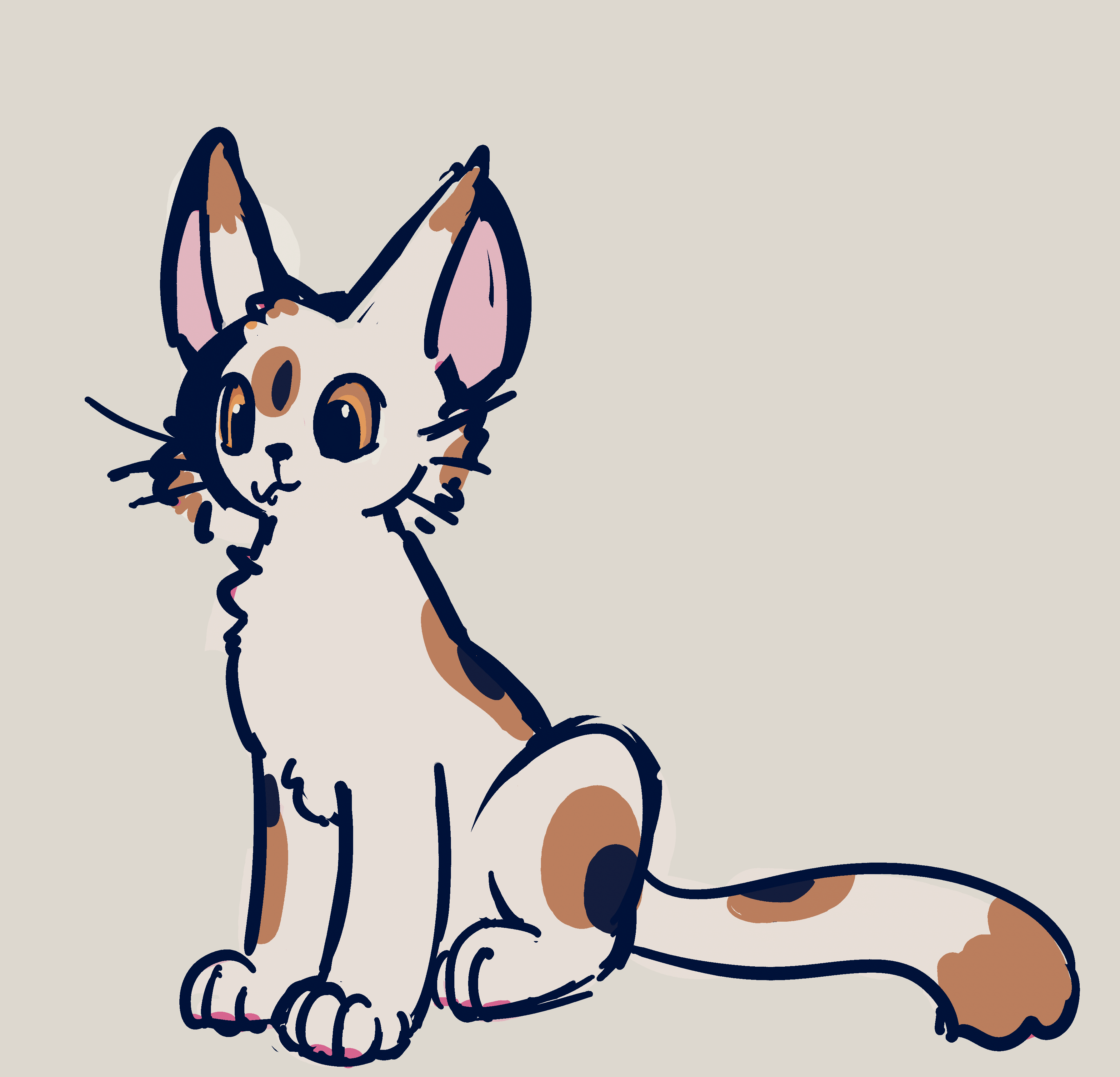 Vinnie as a scruffy little calico cat.  It's only got the two eyes, but its spots look suspiciously like they're watching you.